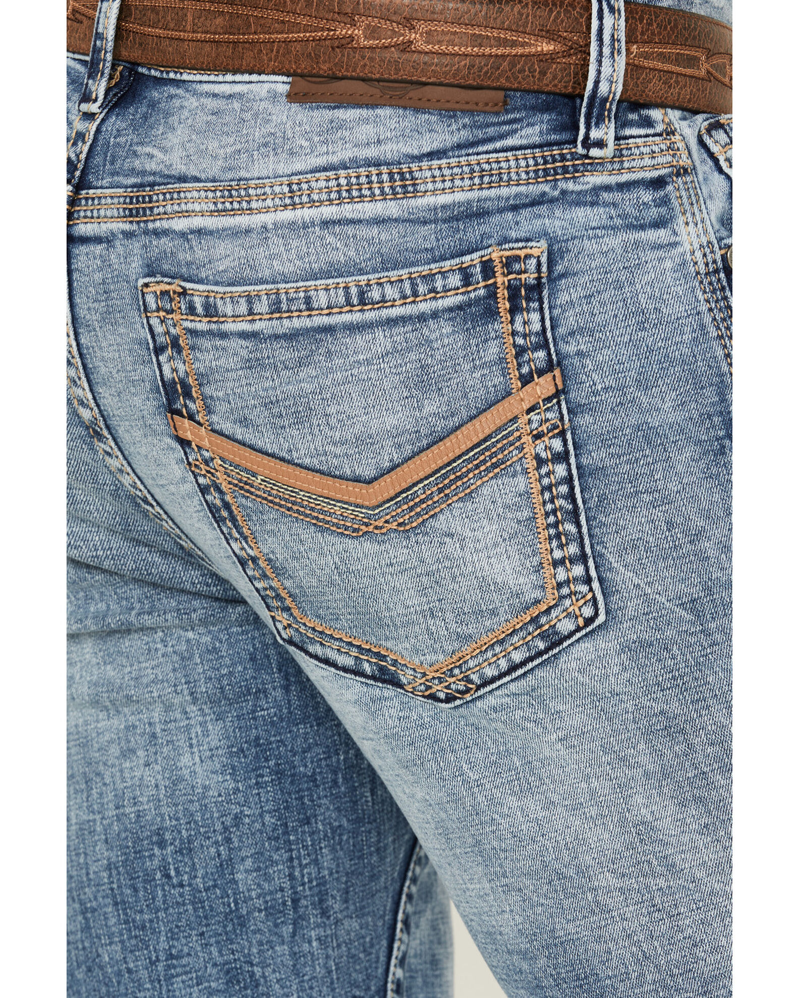 Product Name: Cody James Men's Clover Leaf Light Wash Slim Straight Stretch  Denim Jeans