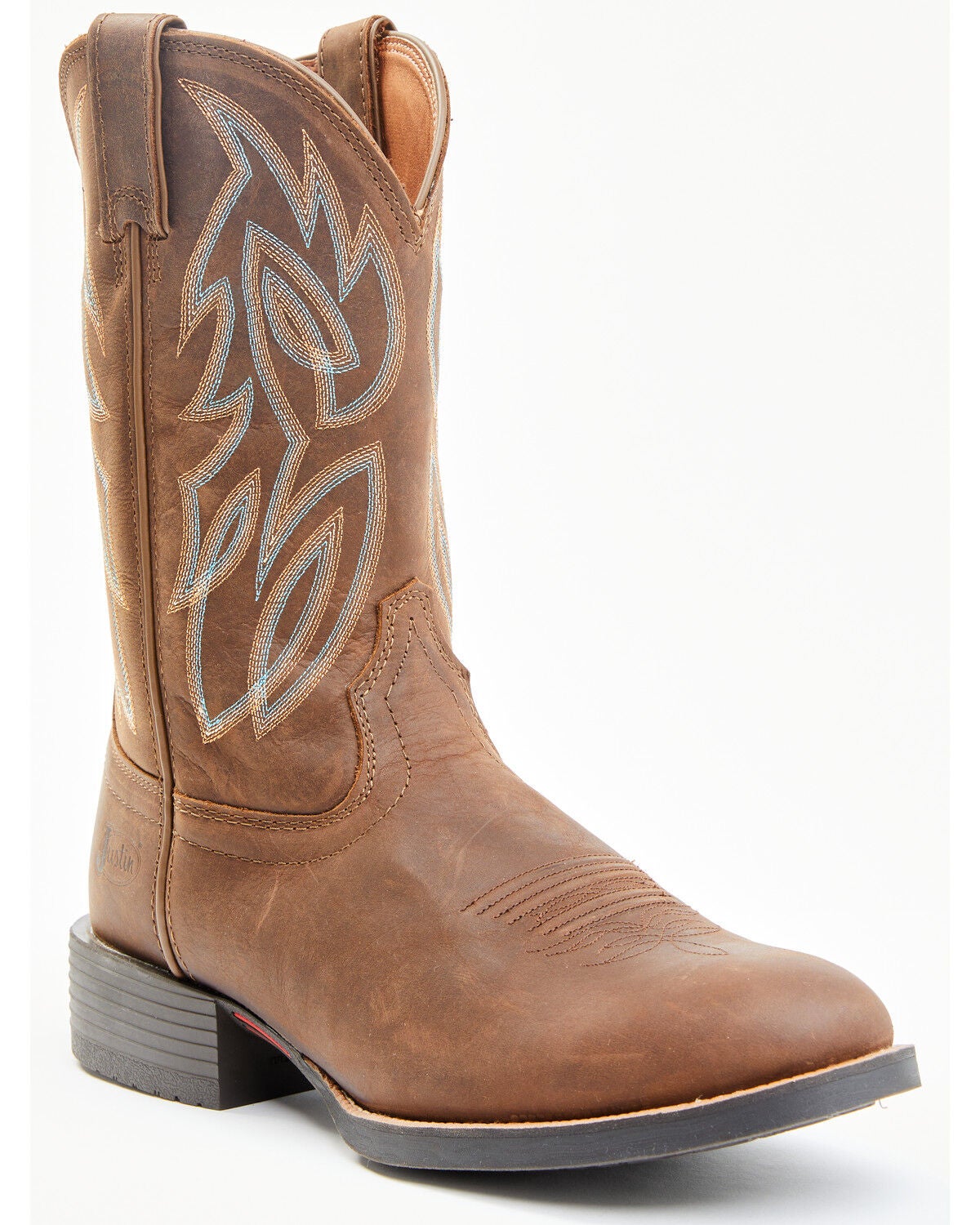 Justin Men's Stampede Rendon Western Boots - Round Toe, Pecan, hi-res