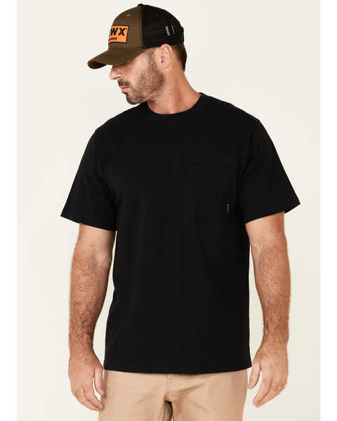 Image #1 - Hawx Men's Solid Forge Short Sleeve Work Pocket T-Shirt - Tall, Black, hi-res