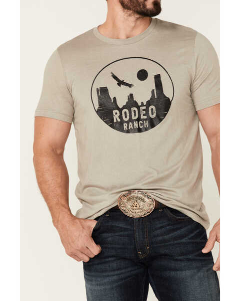 Image #3 - Rodeo Ranch Men's Heather Stone Desert Canyon Circle Graphic Short Sleeve T-Shirt , Stone, hi-res