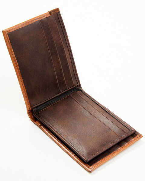 Image #2 - Cody James Men's Longhorn Concho Tooled Leather Bifold Wallet, Brown, hi-res