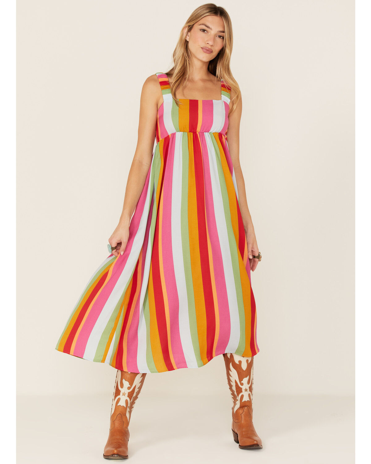 Image #1 - Show Me Your Mumu Women's Multi Fling Midi Dress, Multi, hi-res