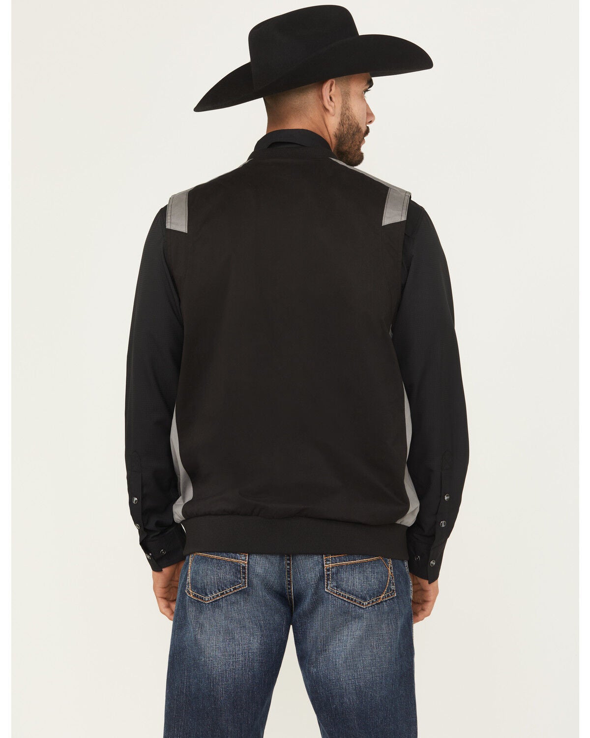 Image #4 - RANK 45&reg; Men's Starburst Bomber Vest, Black, hi-res
