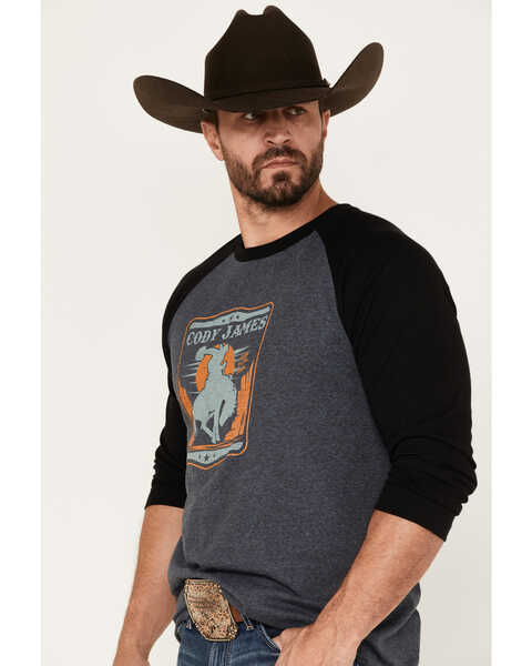 Image #2 - Cody James Men's Canyon Bronco Graphic Raglan T-Shirt, Navy, hi-res