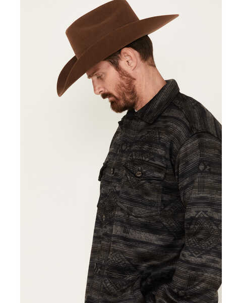 Image #2 - Ariat Men's Cladwell Southwestern Print Shirt Jacket, Charcoal, hi-res