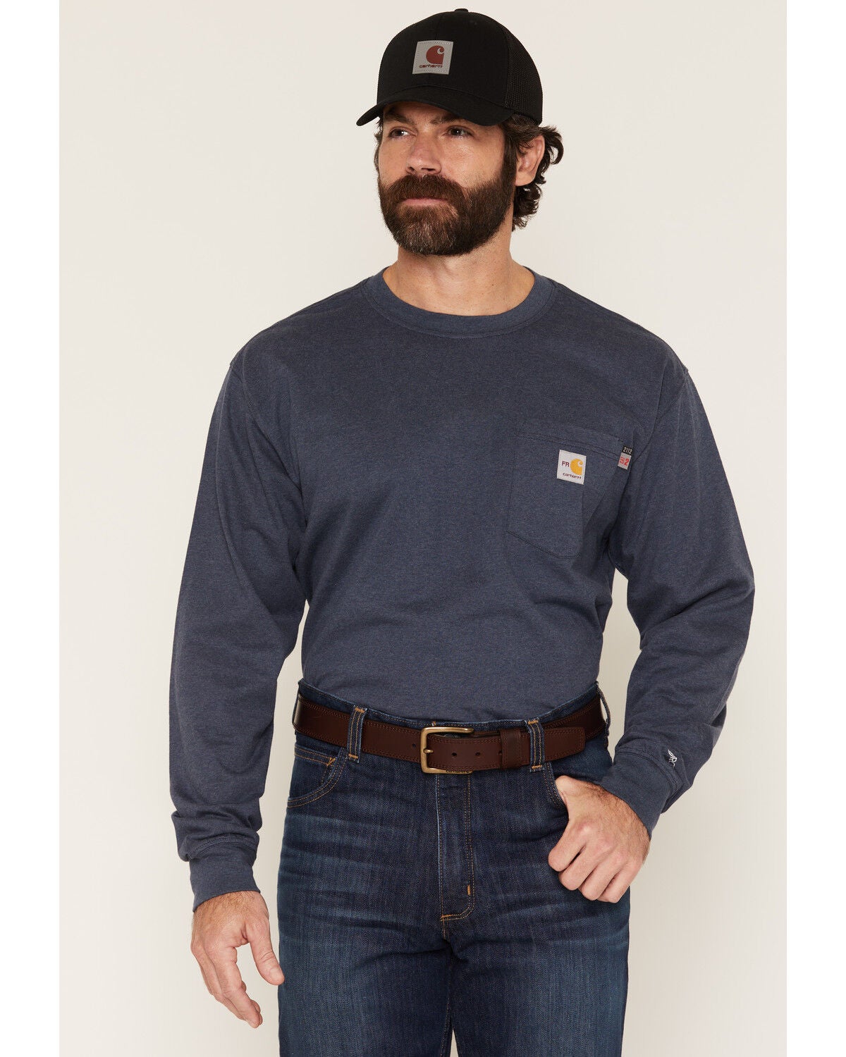 Image #2 - Carhartt Men's FR Loose Fit Lightweight Bandana Print Long Sleeve Graphic T-Shirt, Dark Blue, hi-res
