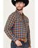 Cody James Men's Sunrise Plaid Print Long Sleeve Snap Western Shirt, Light Blue, hi-res
