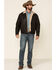 Cripple Creek Men's Leather Sherpa Lined Jacket , Brown, hi-res