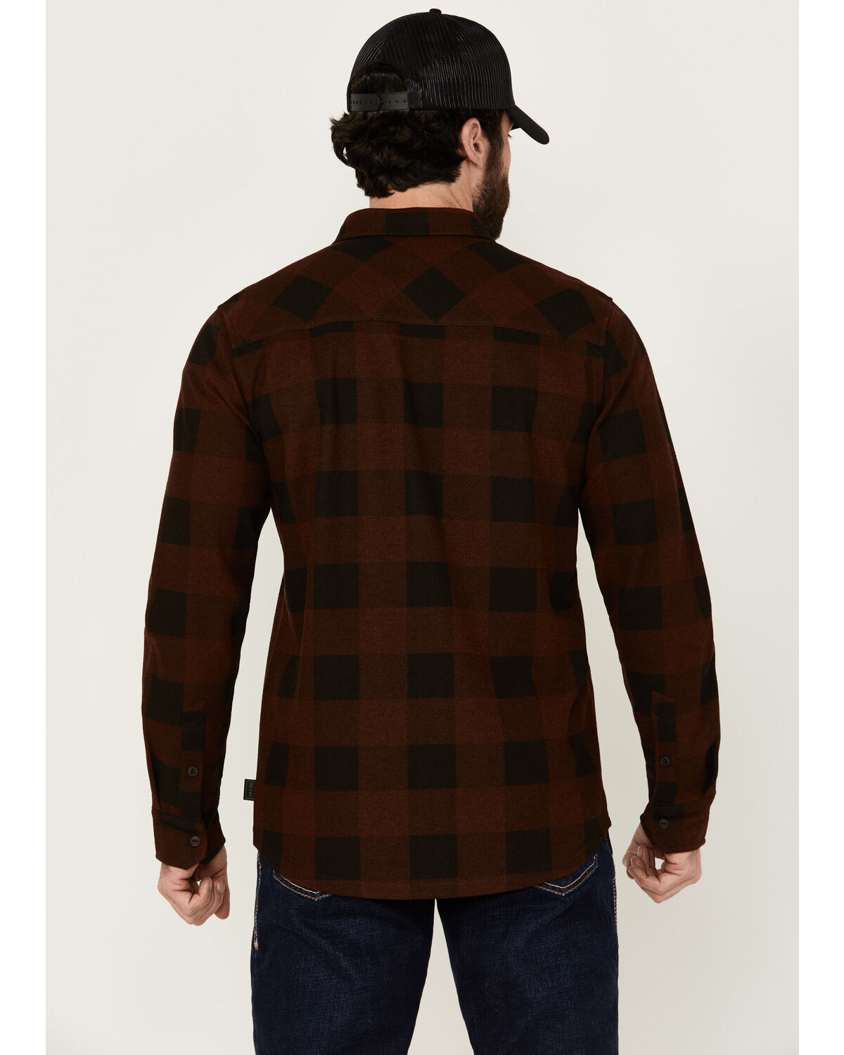 Image #4 - Brothers and Sons Men's Kent Plaid Print Long Sleeve Button-Down Shirt, Wine, hi-res