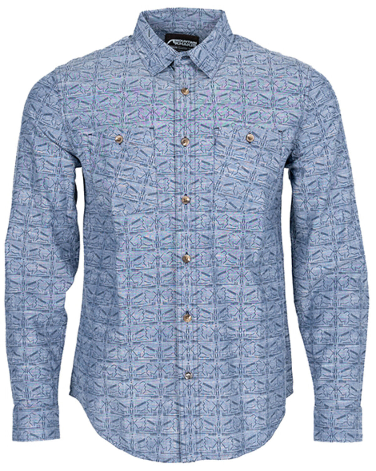 Image #1 - Mountain Khakis Men's Bison Etch Shirt, Navy, hi-res