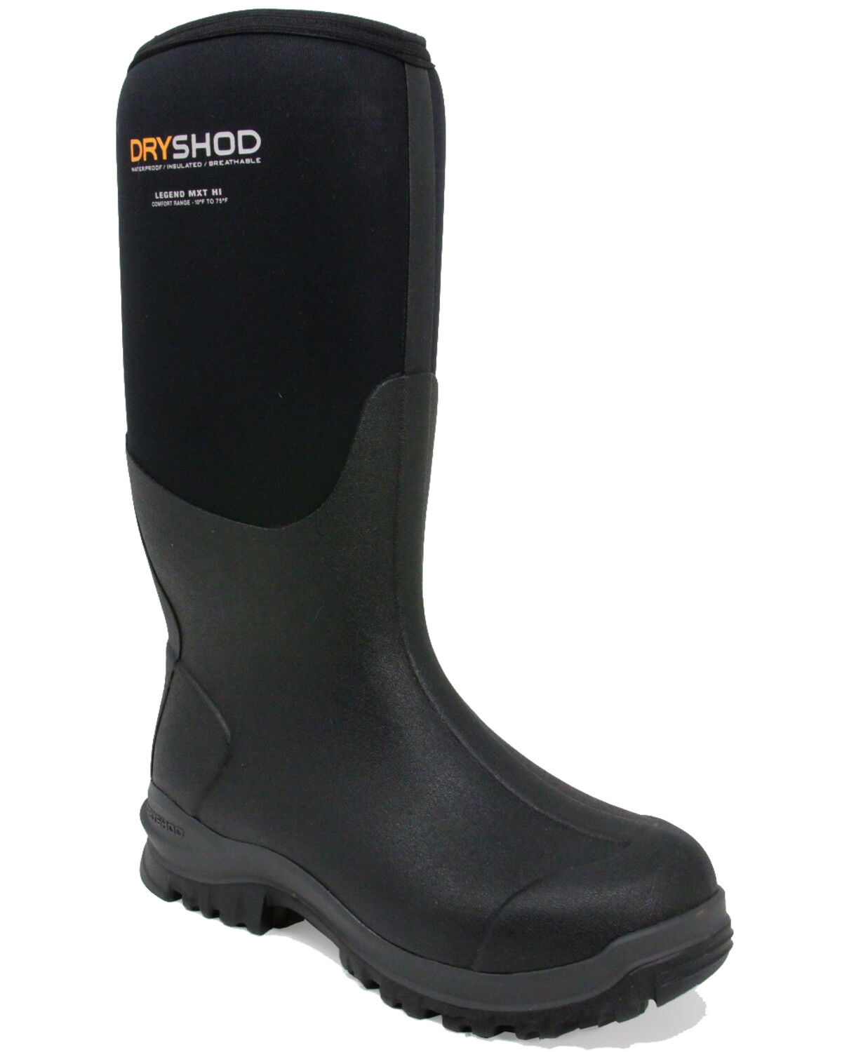 Image #1 - Dryshod Men's Legend MXT Rubber Boots - Soft Toe, Black, hi-res