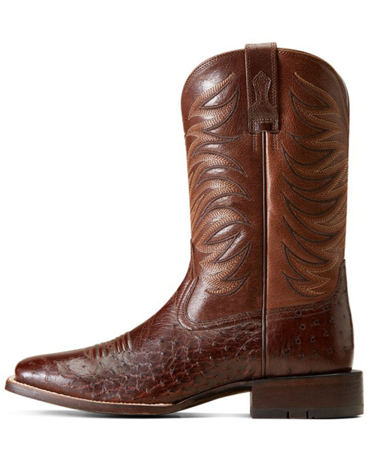Image #2 - Ariat Men's Badlands Exotic Ostrich Western Boots - Broad Square Toe, Brown, hi-res