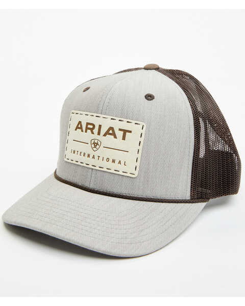 Ariat Men's Suede Patch Trucker Cap , Brown, hi-res