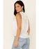 Cotton & Rye Outfitters Women's Eyelet Tie-Front Sleeveless Top , White, hi-res