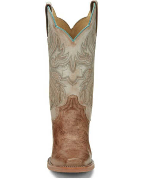 Justin Boots Women's Tan Smooth Ostrich Western Boots - Square Toe , Tan, hi-res