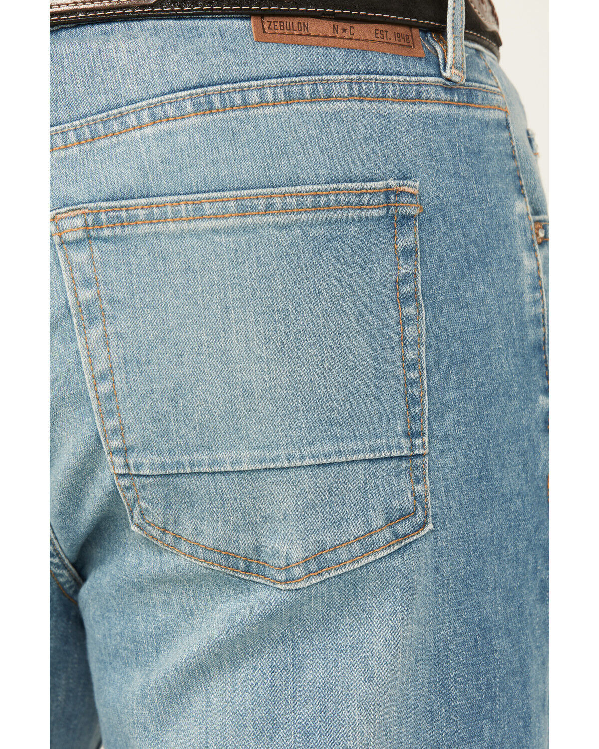 Image #4 - DEVIL-DOG Dungarees Men's Beech Medium Wash Relaxed Bootcut Stretch Jeans, Medium Wash, hi-res