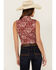 Image #4 - Wrangler Retro Women's Paisley Print Sleeveless Pearl Snap Western Shirt, Red, hi-res