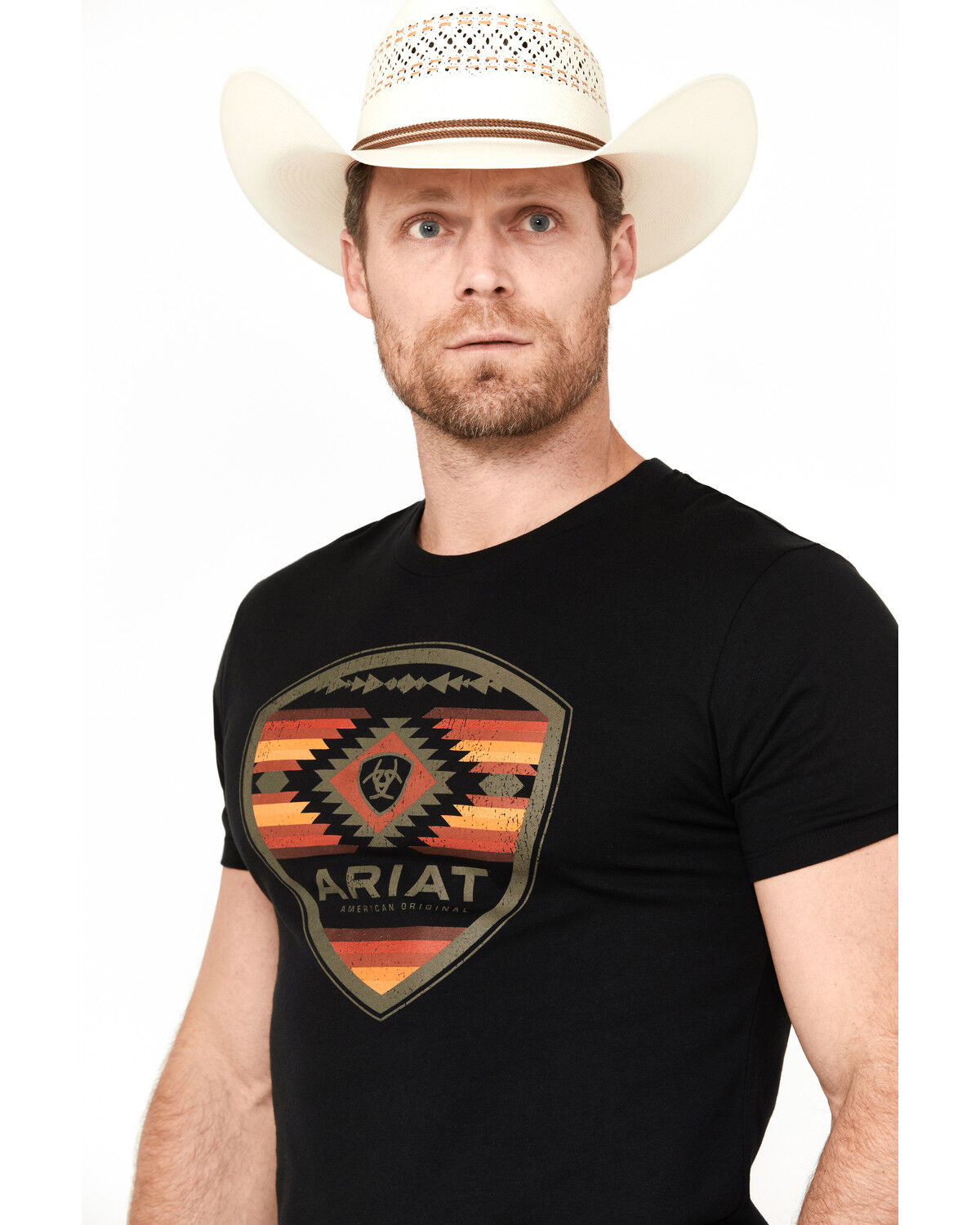 Image #2 - Ariat Men's Boot Barn Exclusive Southwestern Short Sleeve Graphic T-Shirt, Black, hi-res