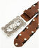 Image #2 - Tasha Polizzi Women's Gallup Studded Horse & Floral Buckle Belt, Brown, hi-res
