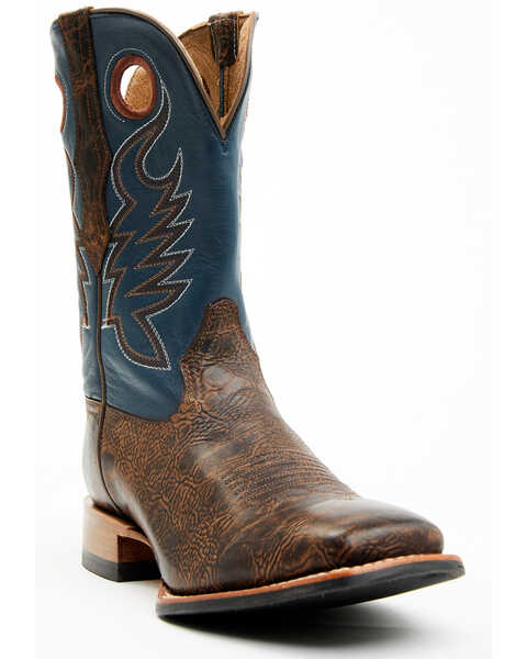 Cody James Men's Union Performance Western Boots - Broad Square Toe , Navy, hi-res