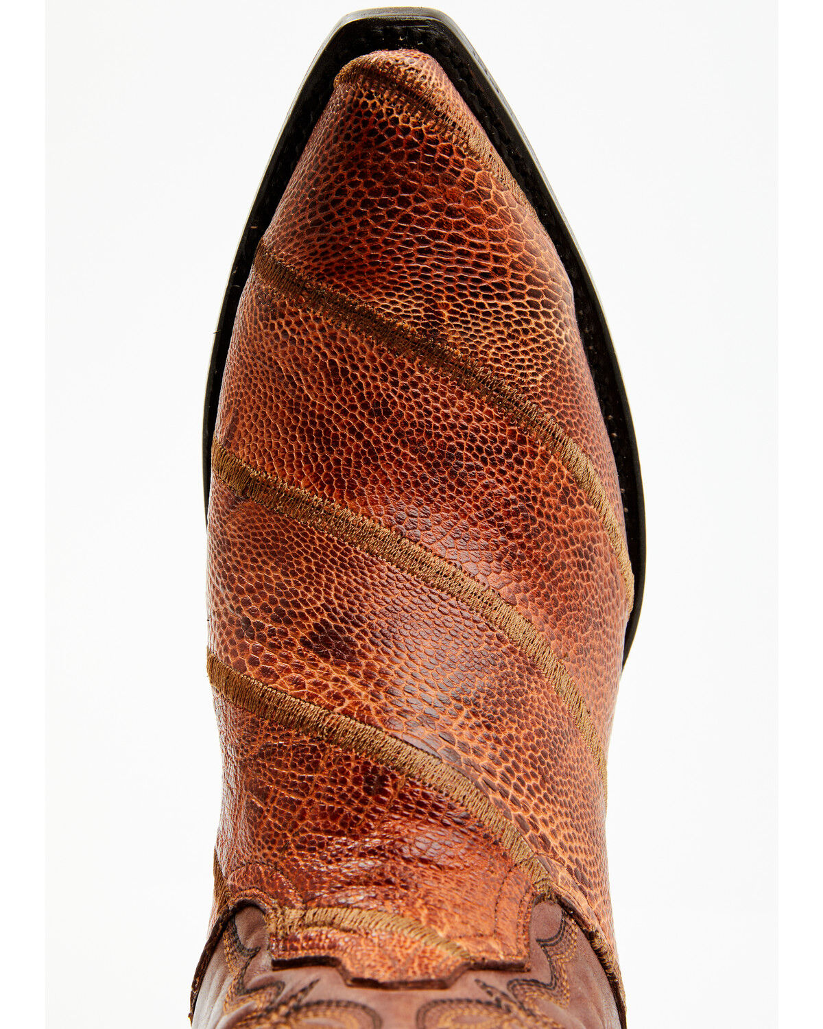 Image #6 - Dan Post Men's Exotic Ostrich Leg Western Boots - Snip Toe, Cognac, hi-res