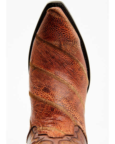 Image #6 - Dan Post Men's Exotic Ostrich Leg Western Boots - Snip Toe , Cognac, hi-res