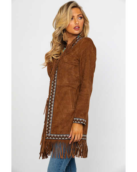 Image #3 - Leatherwear by Scully Women's Cinnamon Boar Suede Embroidered Band Coat, , hi-res