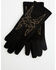 Image #1 - Idyllwind Women's Noel Oversized Boot Stitch Embroidered Faux Suede Gloves, Black, hi-res