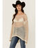 Image #1 - POL Women's Open Crochet Long Sleeve Sweater, Natural, hi-res