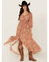 Image #1 - Shyanne Women's Chiffon Floral Print Maxi Dress, Taupe, hi-res