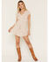 Image #4 - Cleo + Wolf Women's Floral Print Lace-Up Mini Skort, Ivory, hi-res