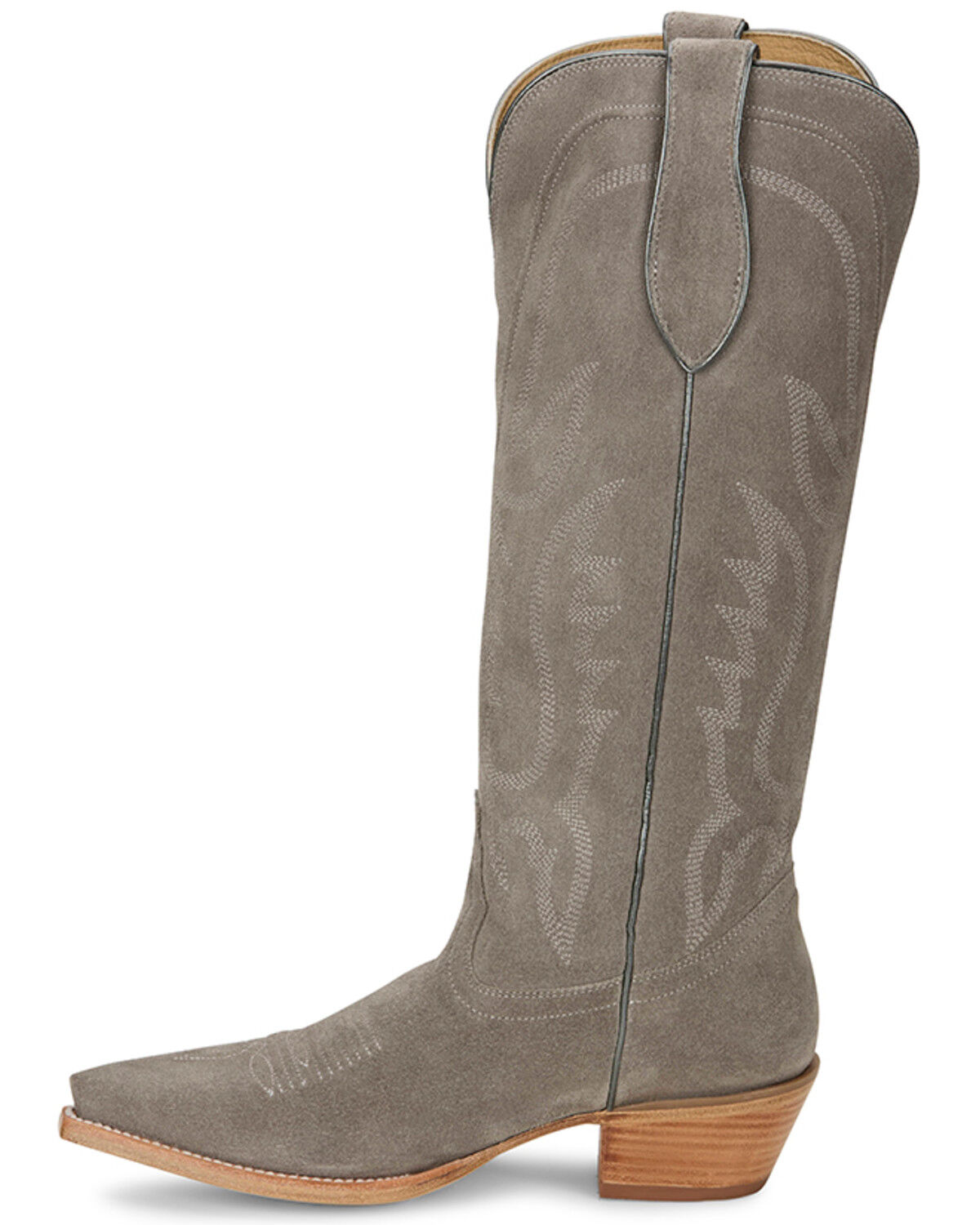 Image #3 - Tony Lama Women's Derby Liz Tall Western Boots - Snip Toe, Light Grey, hi-res