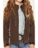 Image #3 - Cowgirl Hardware Girls' Cowhide Print Softshell Jacket, Brown, hi-res