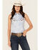 Image #1 - Panhandle Women's Americana Handkerchief Sleeveless Shirt, Light Blue, hi-res