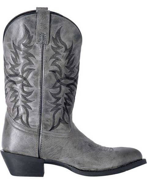 Image #2 - Laredo Men's Harding Waxy Leather Western Boots - Medium Toe, Grey, hi-res