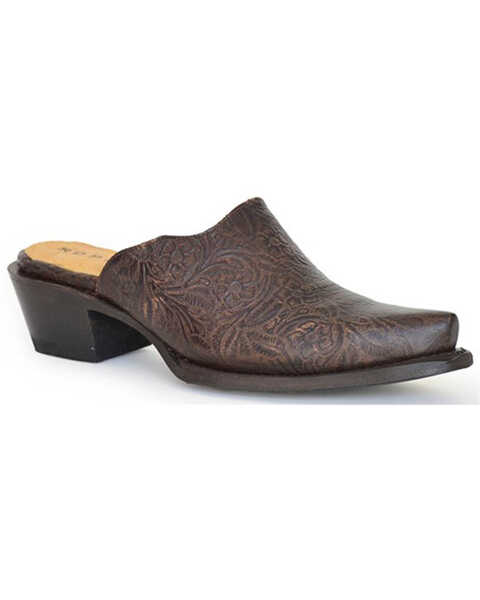 Roper Women's Mary Mule Western Shoes - Snip Toe, Brown, hi-res