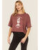 Wrangler Women's Yellowstone Horse Graphic Crop Tee, Burgundy, hi-res