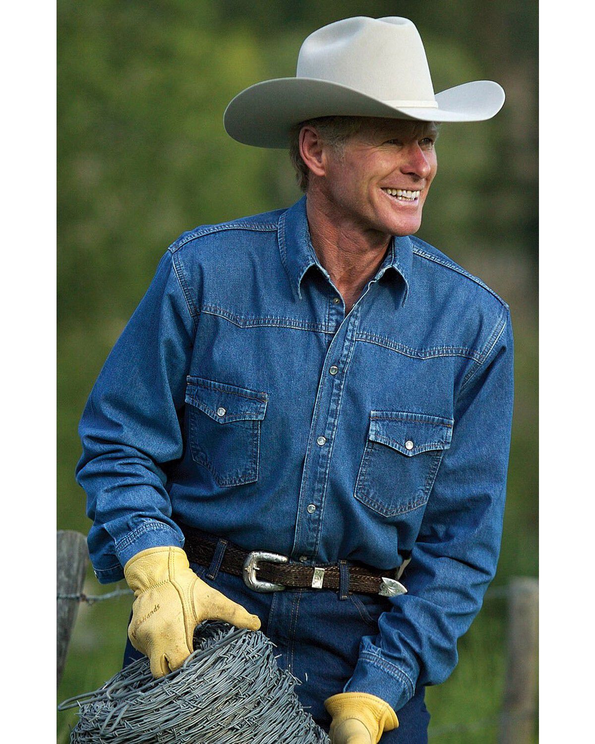Image #1 - Schaefer Abilene Denim Work Shirt, Denim, hi-res