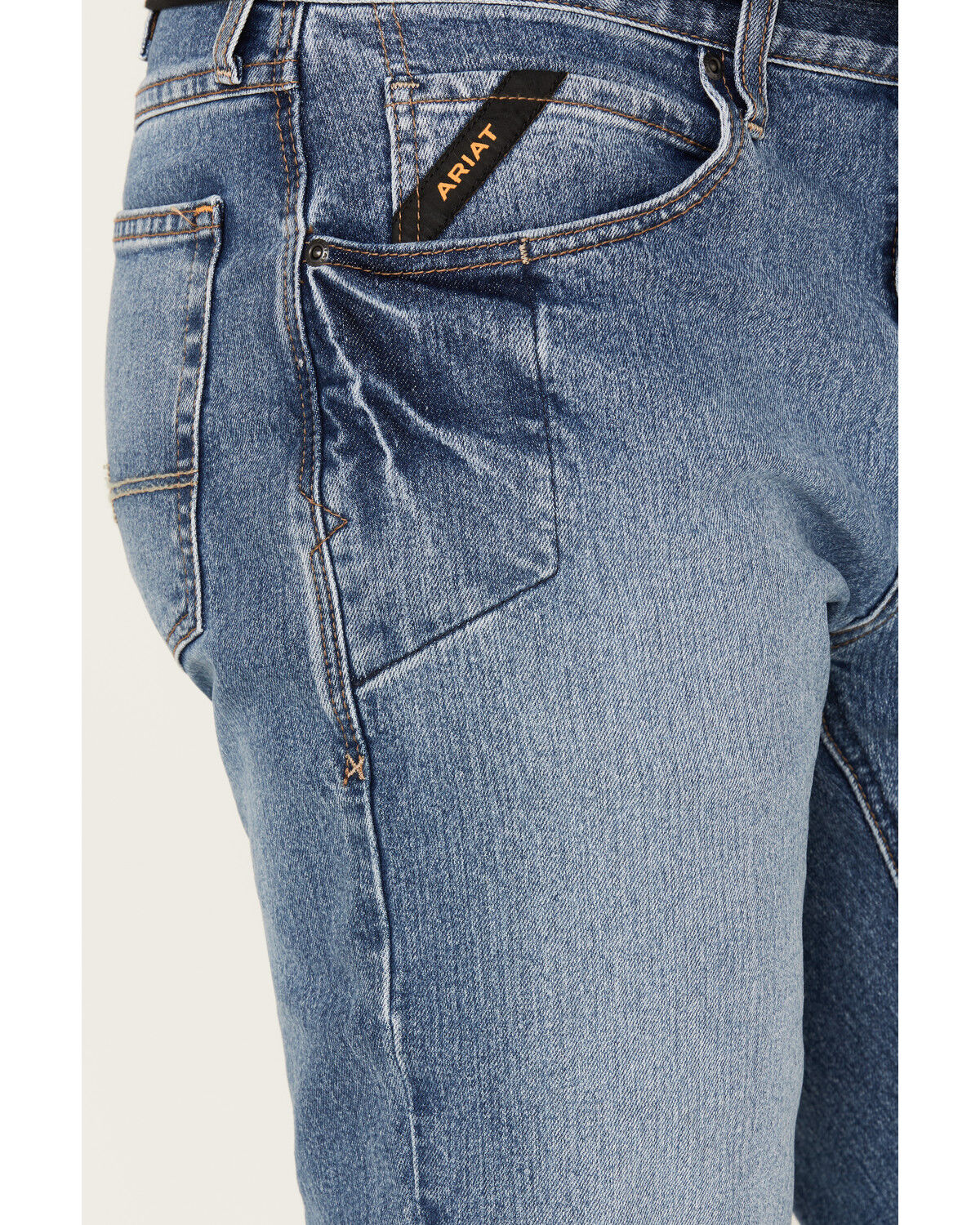 Image #2 - Ariat Men's Rebar M4 DuraStretch Haze Low Rise Bootcut Work Jeans, Blue, hi-res