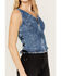 Image #3 - Wrangler X Fender Women's Lace-Up Denim Top, Blue, hi-res