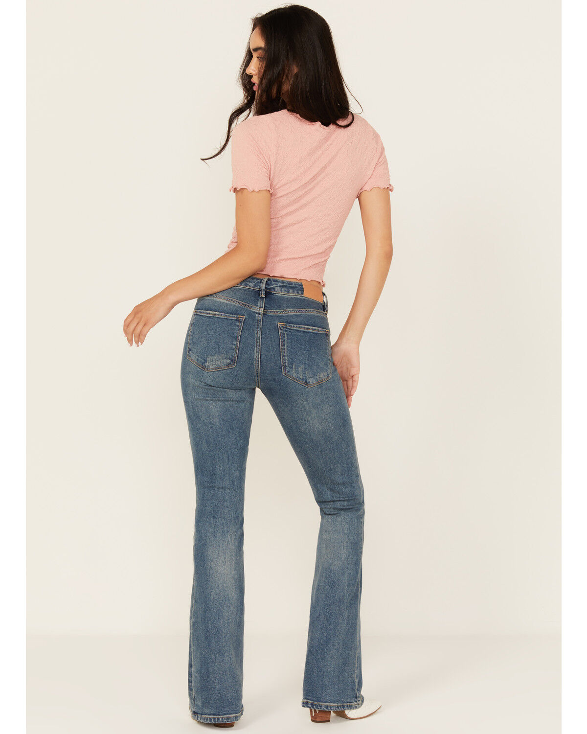 Image #3 - Dear John Women's Dark Wash Rosa High Rise Flare Stretch Denim Jeans, Dark Wash, hi-res