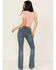 Image #3 - Dear John Women's Dark Wash Rosa High Rise Flare Stretch Denim Jeans, Dark Wash, hi-res