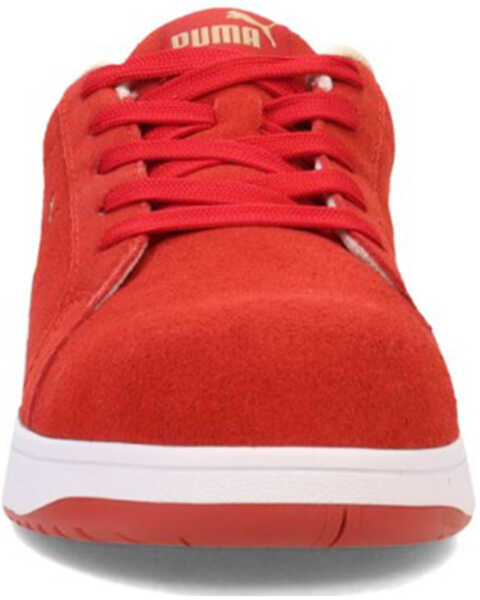 Image #4 - Puma Safety Women's Icon Suede Low EH Safety Toe Work Shoes - Composite Toe, Red, hi-res
