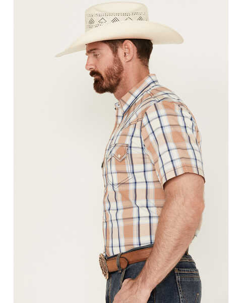 Image #2 - Cody James Men's Spectator Plaid Print Short Sleeve Snap Western Shirt, White, hi-res