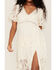 Shyanne Women's Floral Lace Split Leg Maxi Dress, Ivory, hi-res