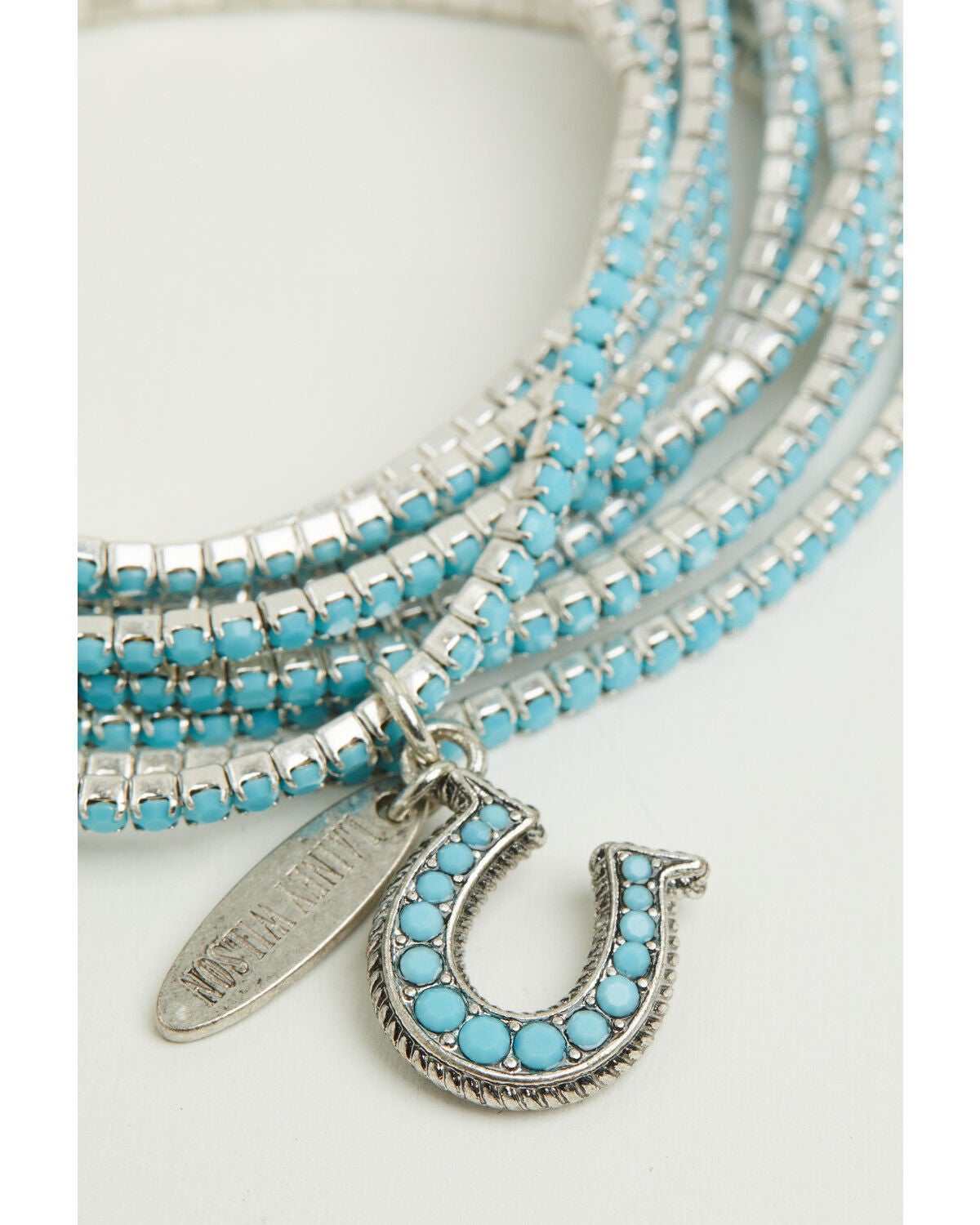 Image #2 - Lainey Wilson Women's Horseshoe Stretch Bracelet, Turquoise, hi-res