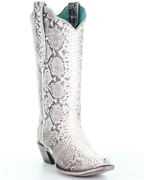 Image #1 - Corral Women's Natural Exotic Python Boots - Snip Toe, Natural, hi-res