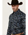 Image #2 - Cowboy Hardware Men's Peacock Paisley Print Long Sleeve Snap Western Shirt, Black, hi-res