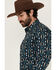 Image #2 - Wrangler Men's Checotah Southwestern Striped Long Sleeve Pearl Snap Western Shirt - Big, Black, hi-res
