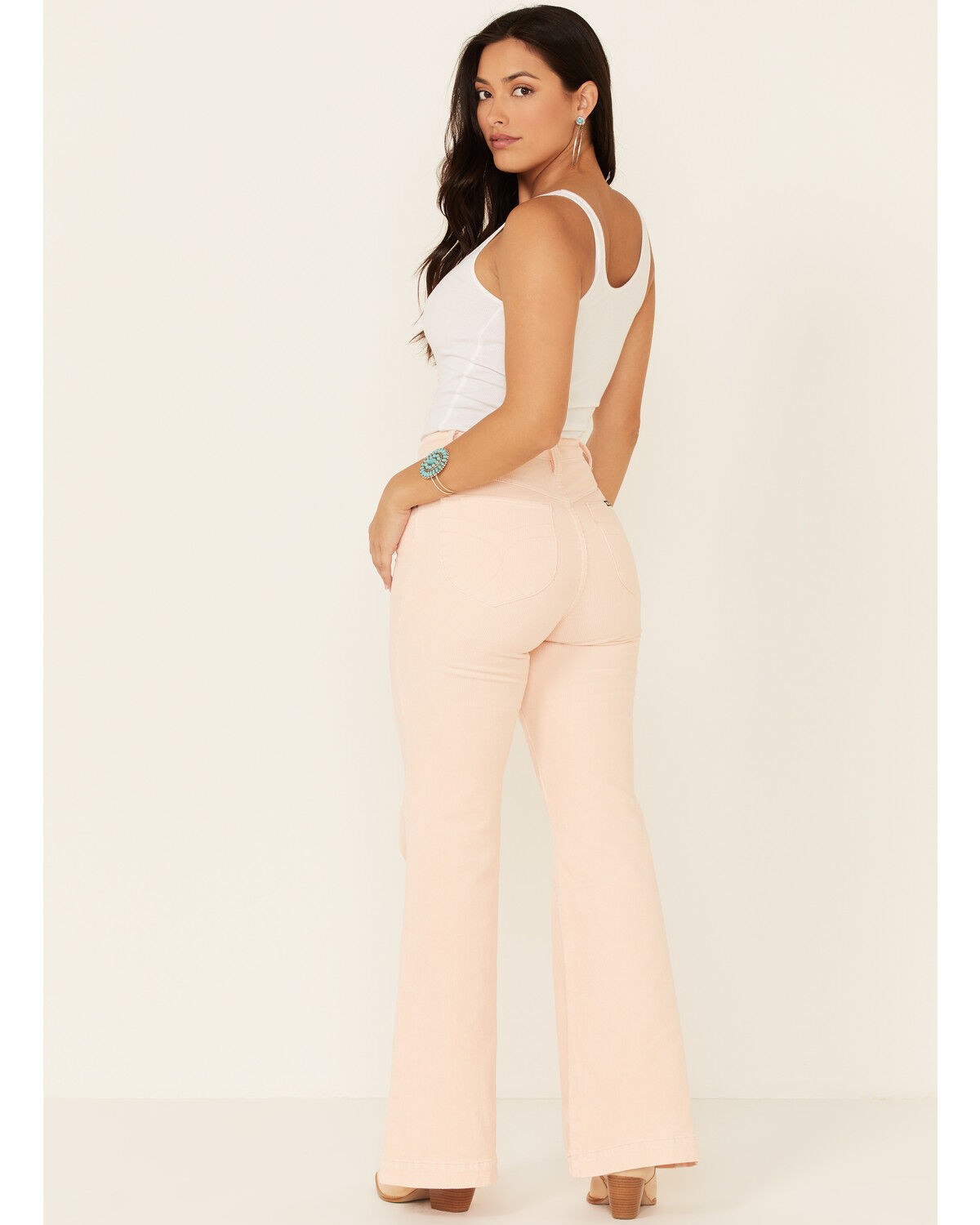 Image #2 - Rolla's Women's Eastcoast Corduroy Flare Jeans, Light Pink, hi-res